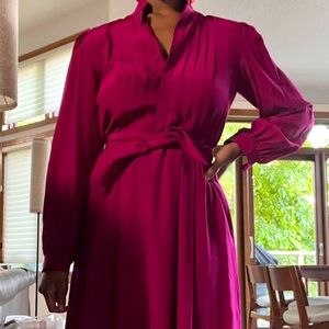 Vintage magenta silk dress